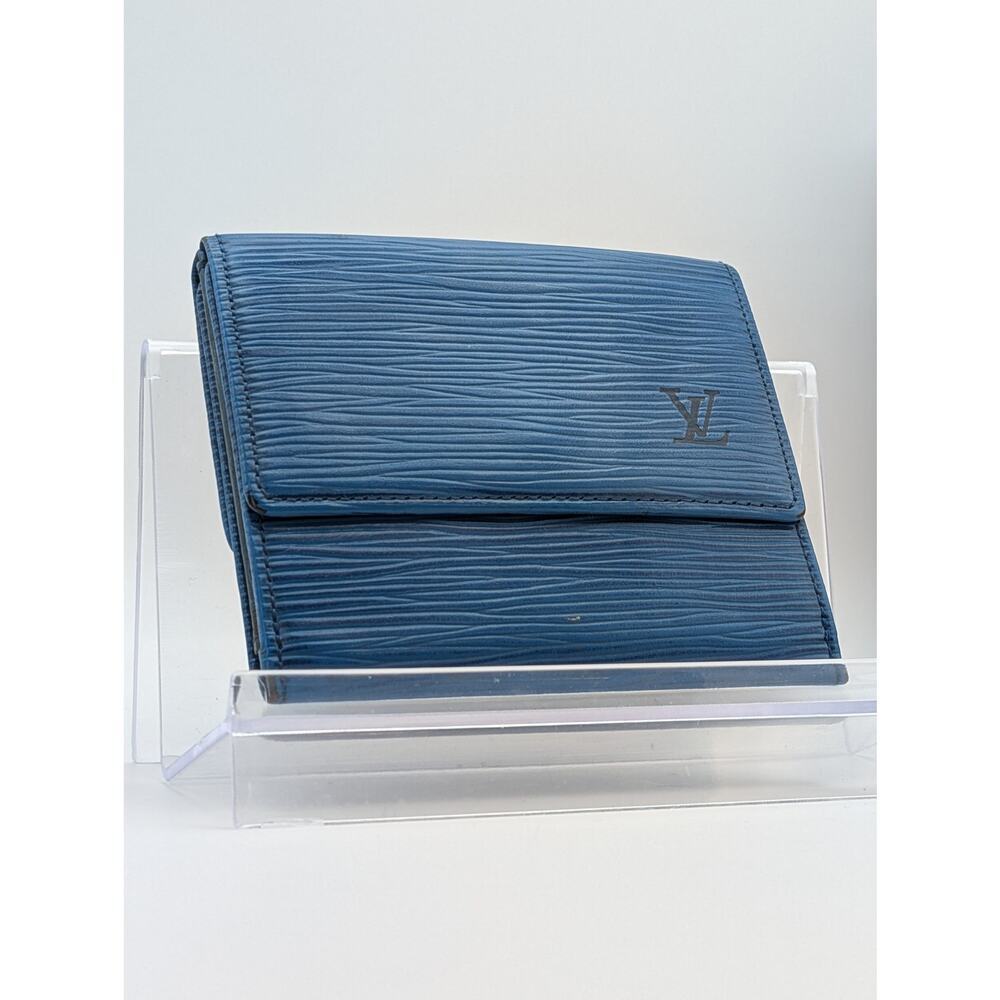 Auth Louis Vuitton Epi Leather Compact Wallet  – Blue w/ Box & Unbranded Dusty